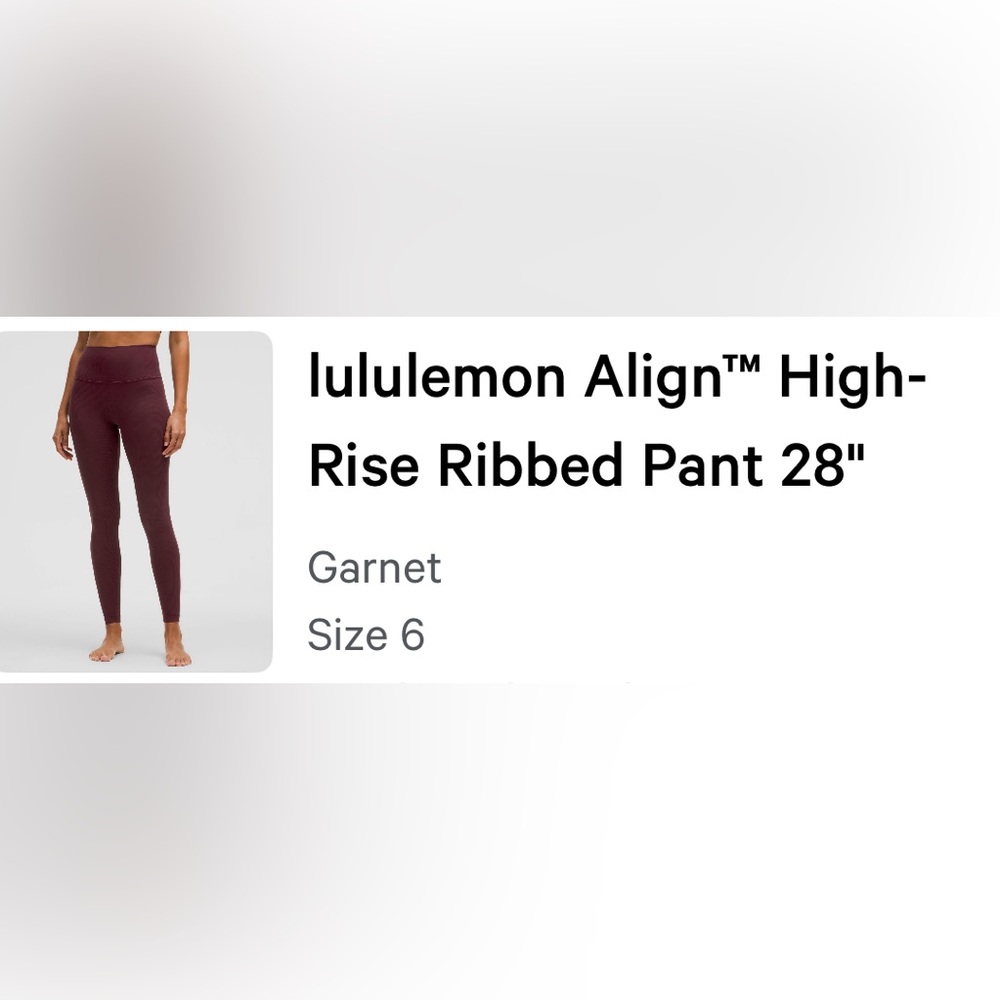 Lululemon Burgandy Ribbed Leggings